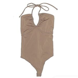 Abercrombie & Fitch Brown Tie Halter Top Soft A&F Collection Bodysuit
